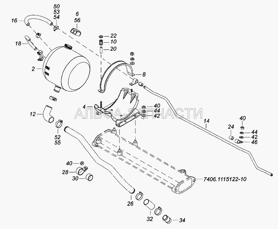 6520-1311005 Установка расширительного бачка (5320-1311049 Рукав) 